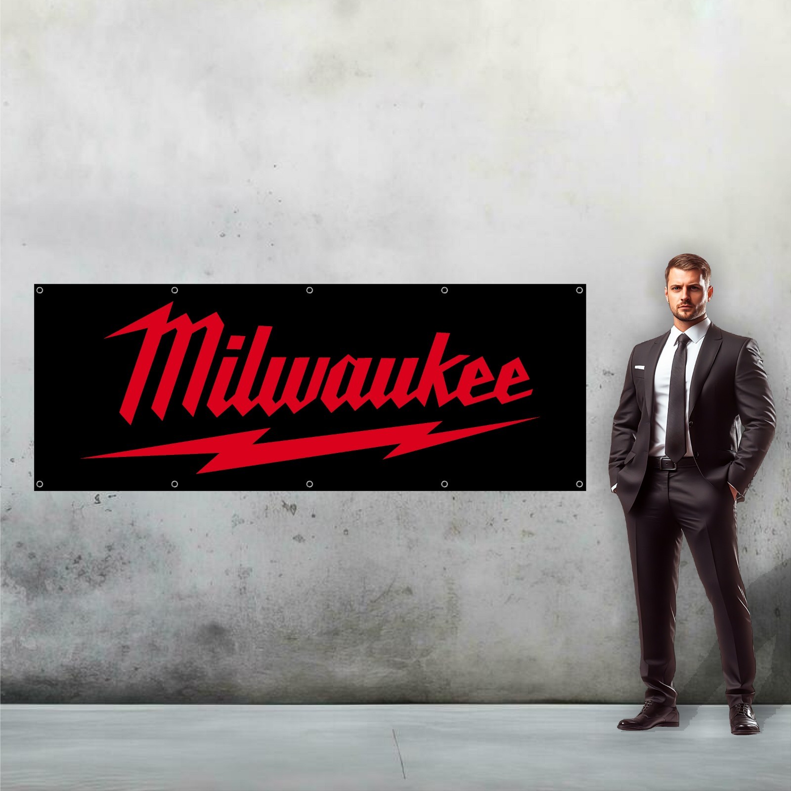 MILWAUKEE TOOLS Vinyl Banner 36in x 96in – Mancave Garage Shop Wall Art Banner