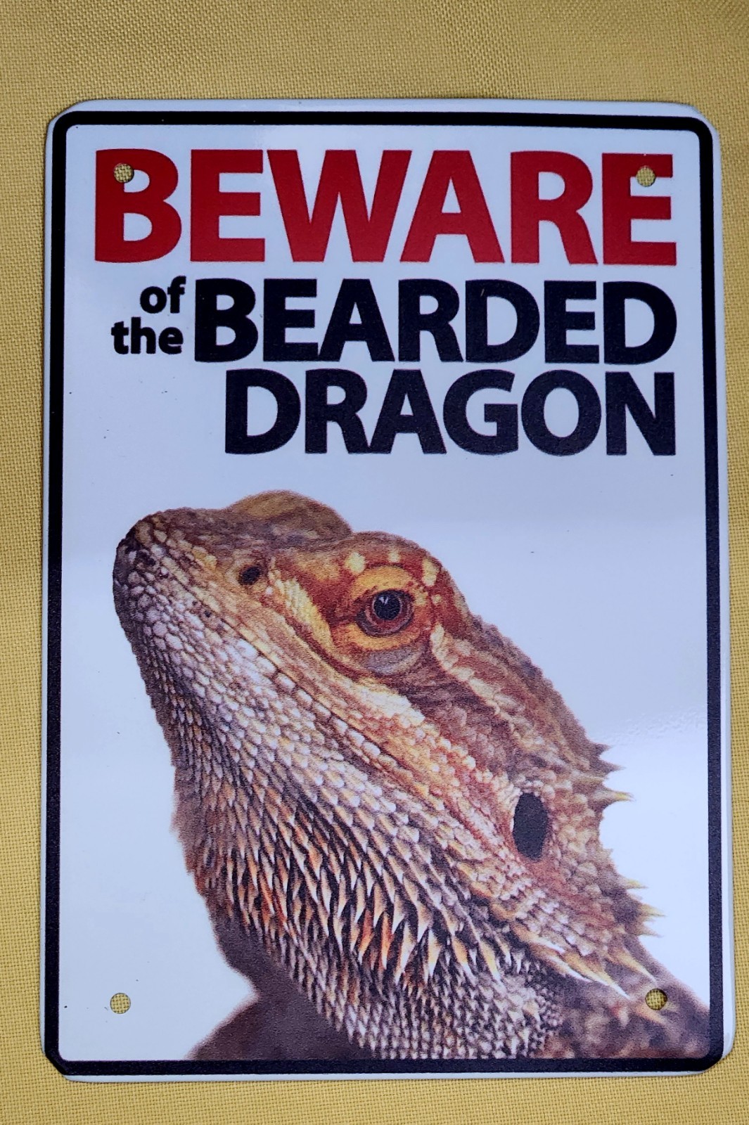 Beware Of The Bearded Dragon 5 1/2 X 8 Inches Metal Sign