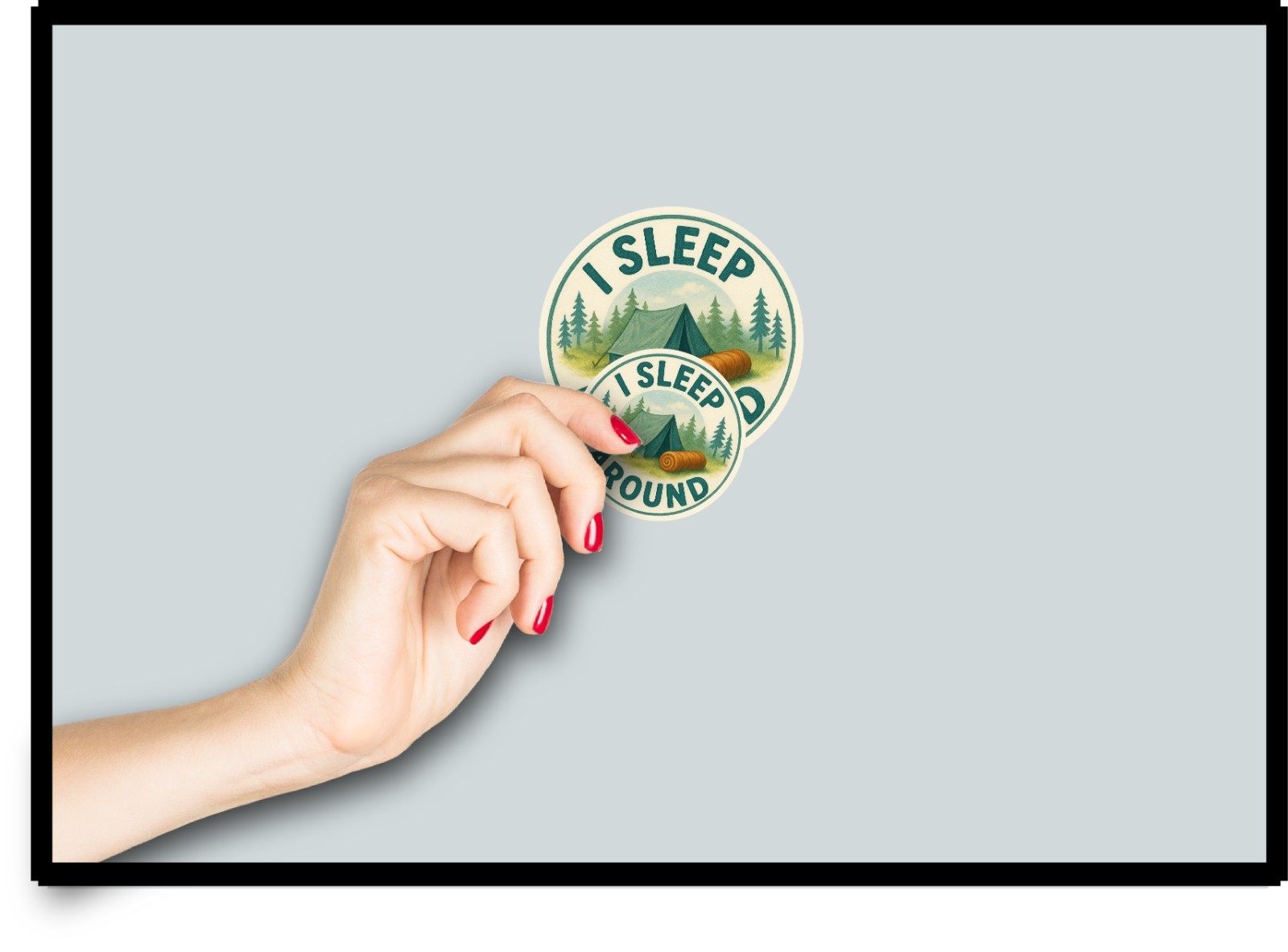 Camping Decal Sticker I Sleep Around Camp Tent Travel Adventure Nature Hiking