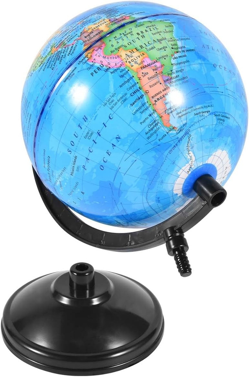 Rotating World Globe 6 Inch Spinning Earth Globe with Stand for Kids Learning Ge