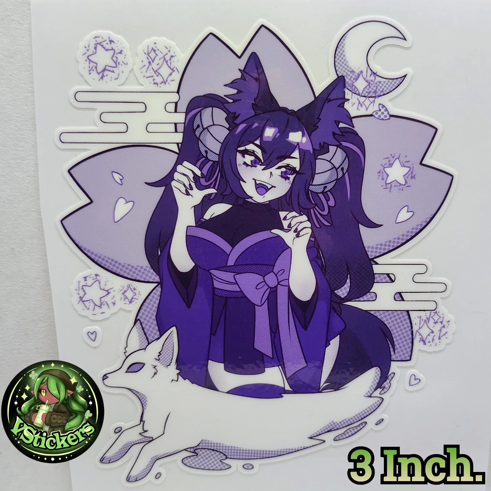 [Vtuber][3 Inch.] Akiphonic Monochrome Water-Resistant Fan Art Sticker!