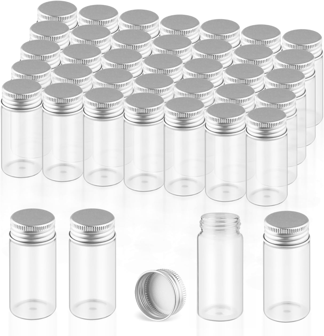 40 Pa 30ml/1oz Glass Vials With Aluminum Screw s Empty Sple Bottles