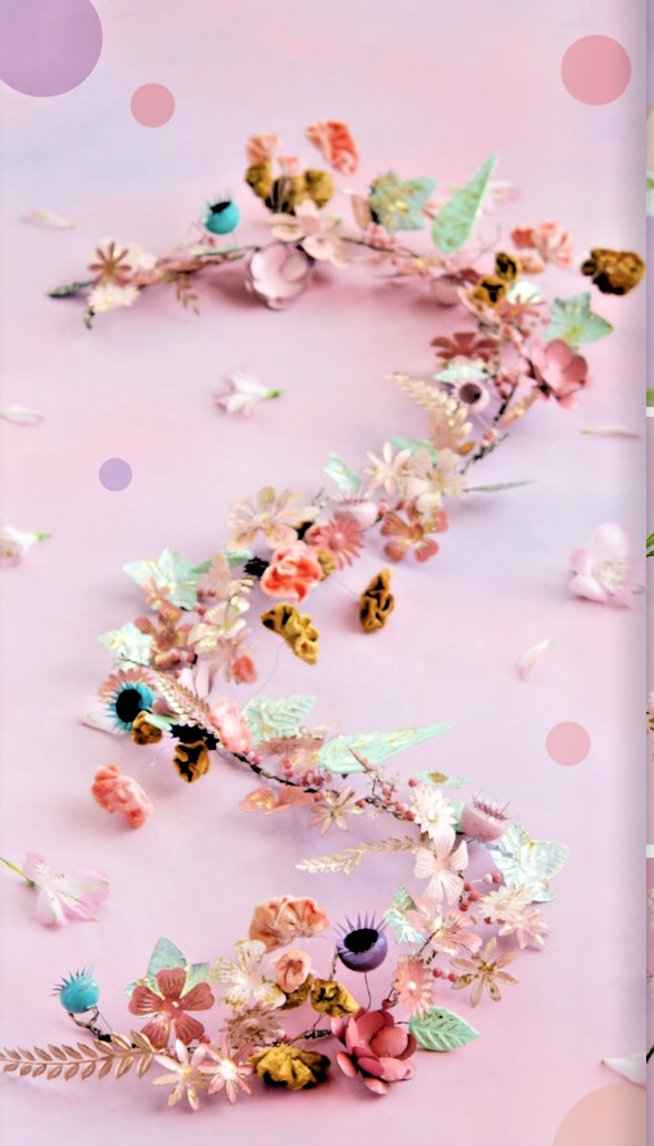 6′ METAL FLORAL GARLAND Glitterville SI0498 EVERYDAY IS A HOLIDAY! New PERFECT!