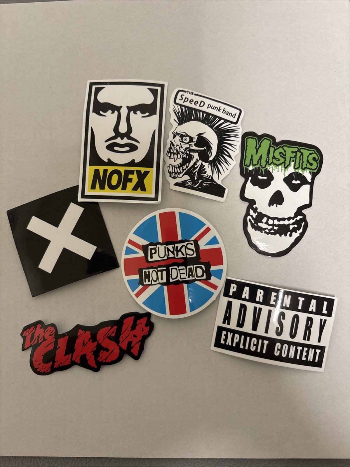 Punk Decal Lot NOFX Misfits The Clash Punks Not Dead Plus