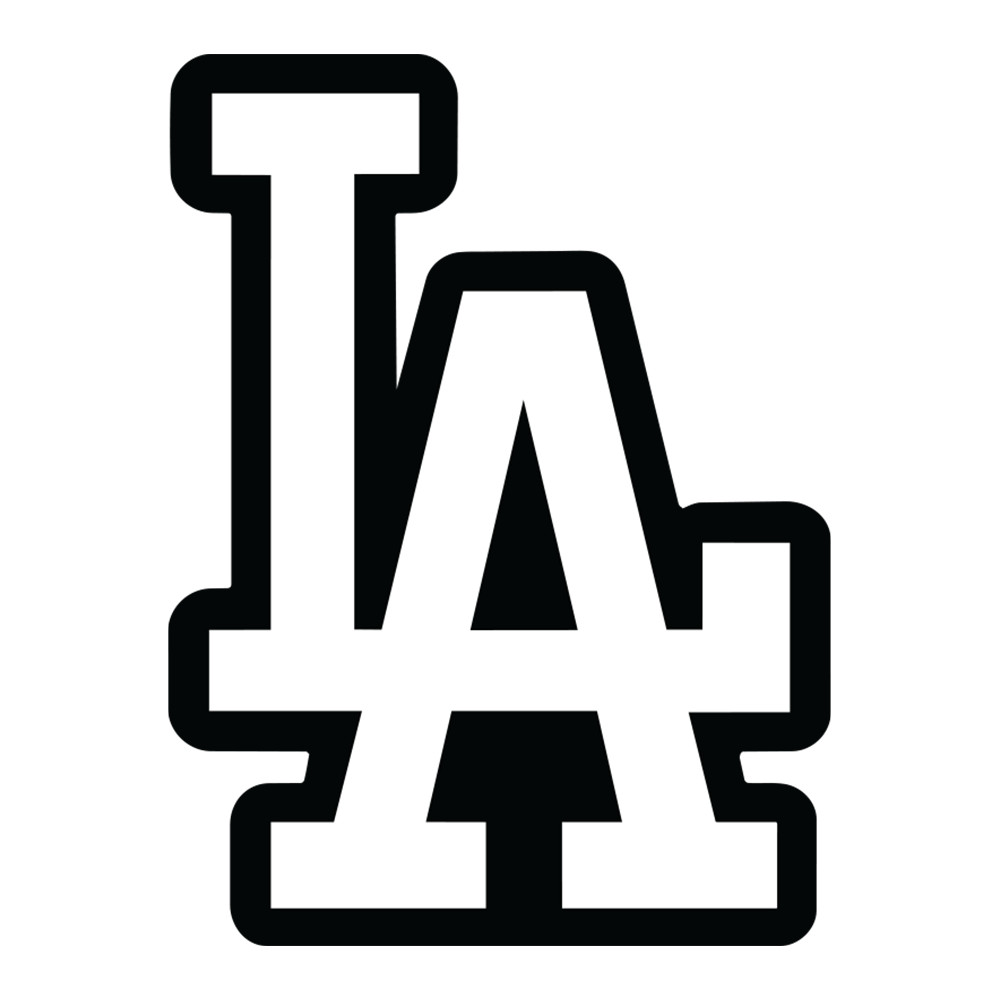 LA Dodgers Sticker Black and White Car Window, Laptop and Bottle 3.72W x 5H in