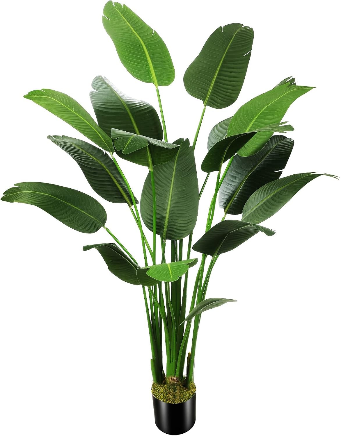 6.5ft Artificial Silk Bird of Paradise Palm Tree (78in) with 17 Trunks Faux