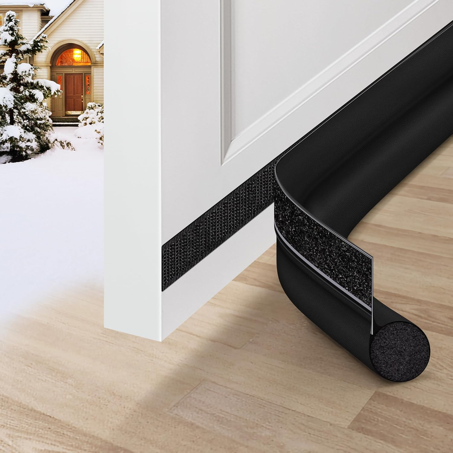Door Draft Stopper 36 Inch Black Adjustable Door Draft Blocker Front Door Draft