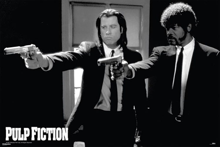 Poster Studio B – Pulp Fiction Duo/Guns Classic Movie 24×36″ NEW Wall Art