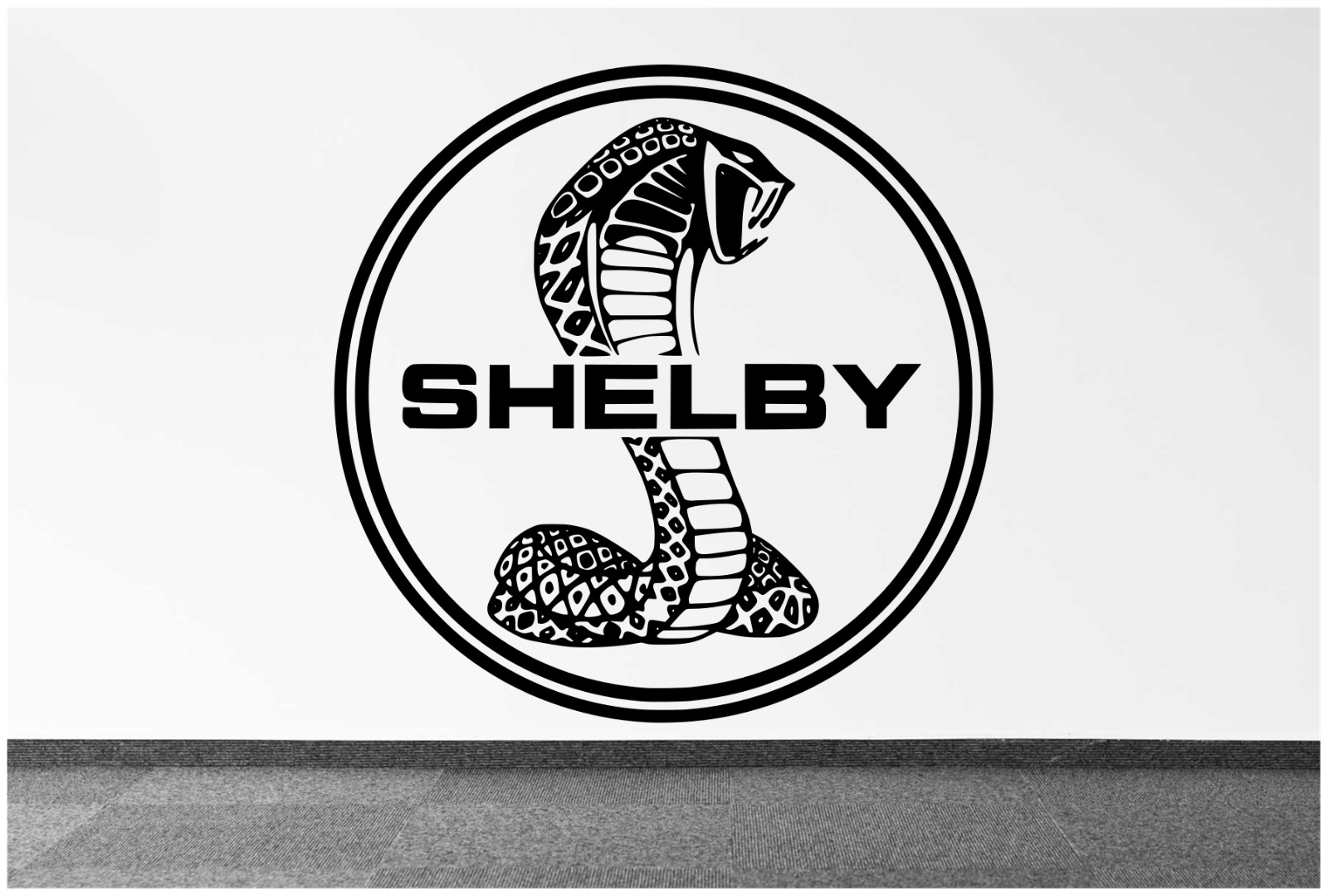 SHELBY COBRA LOGO MUSTANG LARGE WALL ART VINYL DECAL 22″ your choice of color