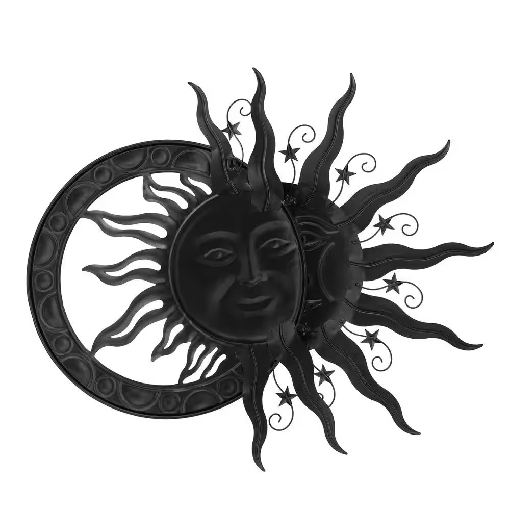 33.5 In. L Metal Sun and Moon Wall Decor