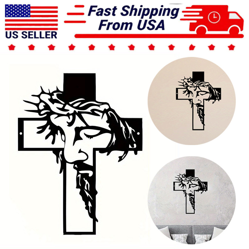 Wall Cross Religious Retro Metal Wall Art Minimalist Decorations For Office Home