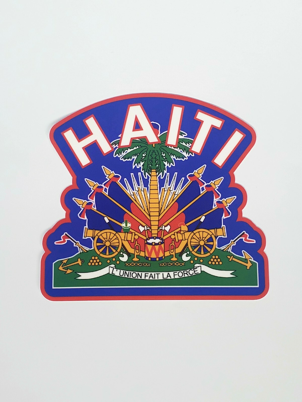 Haiti Weatherproof Glossy Decal. 4.75×4.25 inches