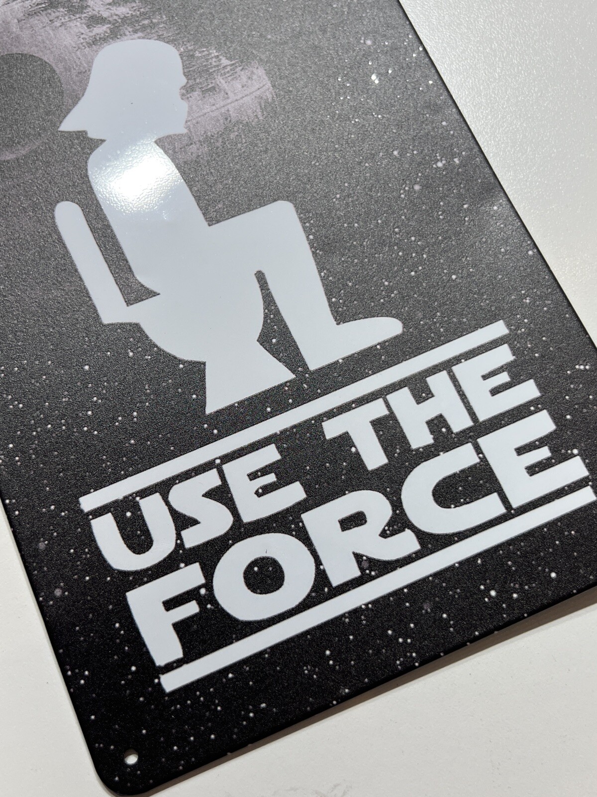 Use The Force Bathroom Tin Sign 7.75 X 5.5 In Funny Humor Novelty