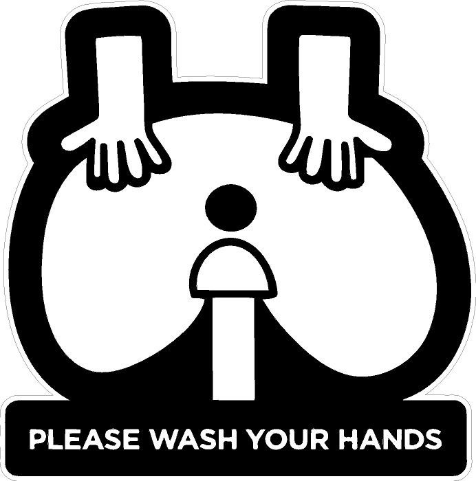 Wash your hands funny refrigerator car sticker cooler river bar shop toolbox 5×5