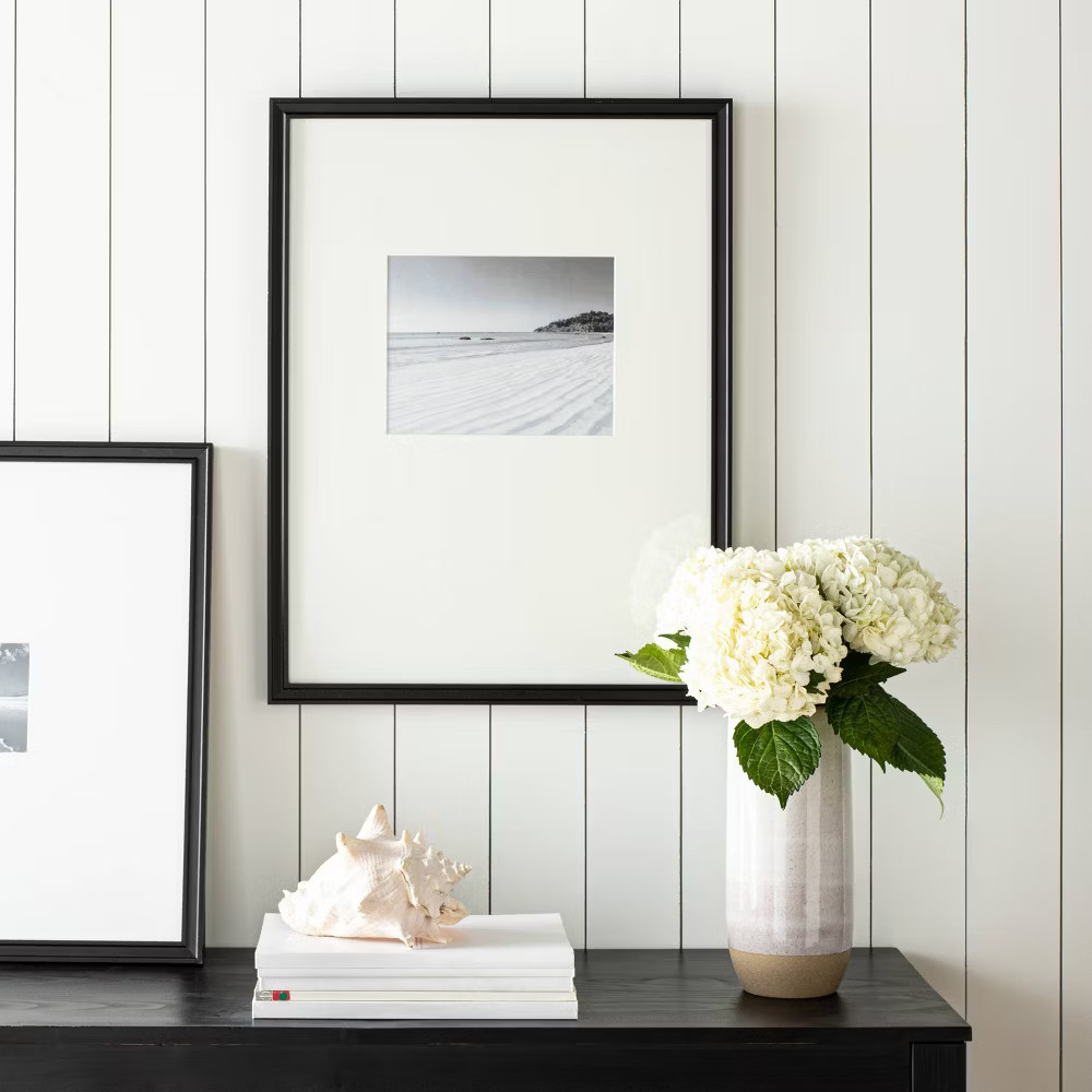 18″x24″ Matted to 8″x10″ Gallery Single Image Frame Black Threshold