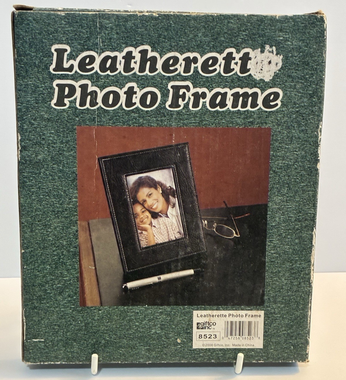 2008 Giftco Blk Leatherette Photo Frame 7.5″ x 6″ Fits: 4.75″ x 3.25″ Photos NOS