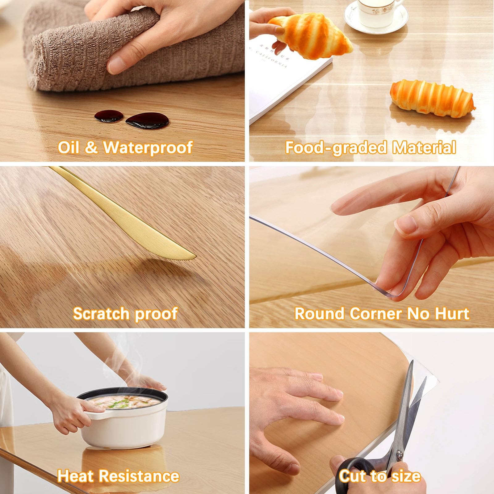 Easy Easy Life Clear Table Protector For Dining Room Table Square Vinyl Pvc