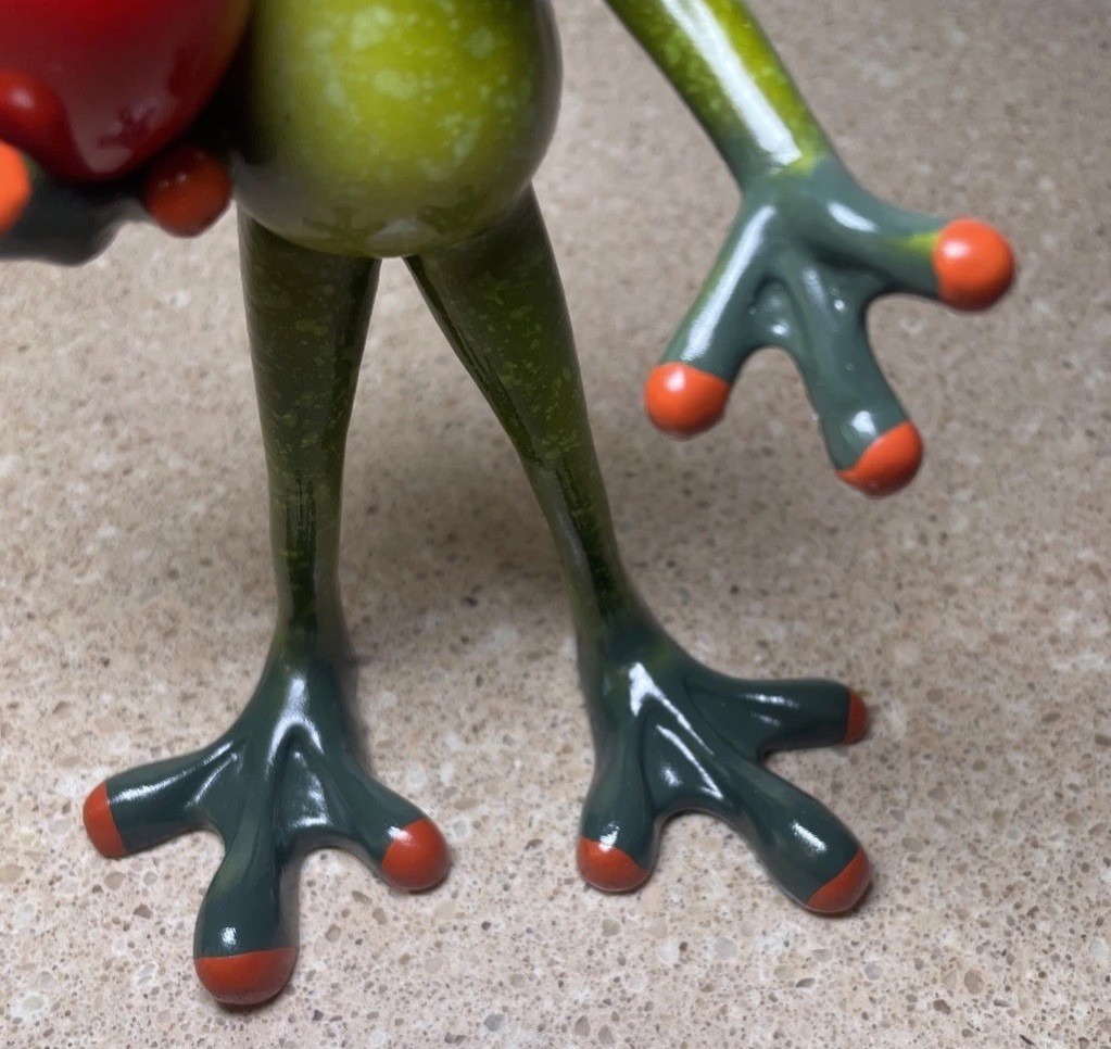 Frog Figurine Holding A Red Heart