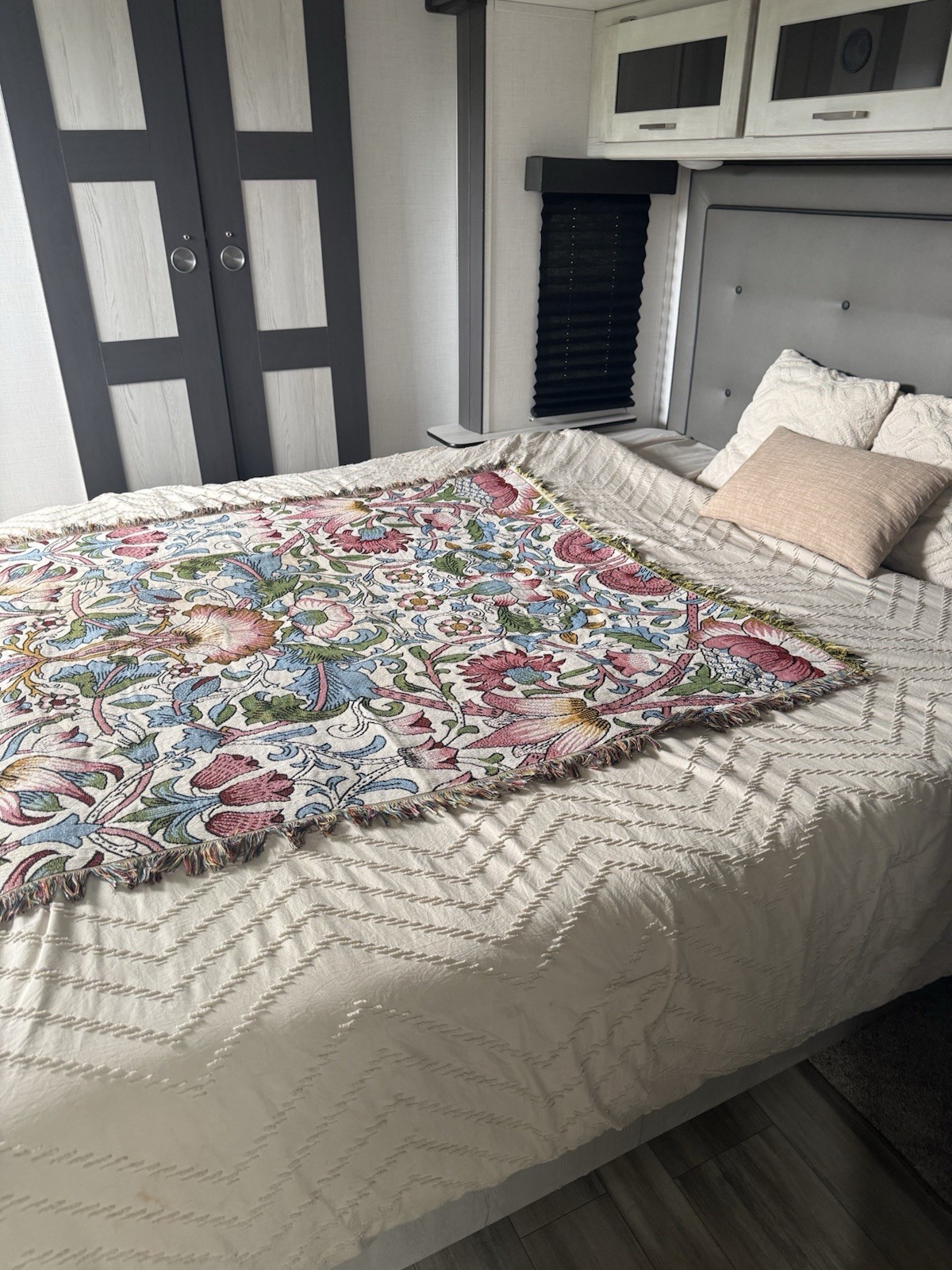 Bohemian Woven Jacquard Throw Blanket 100% Cotton Floral Wall Tapestry 50×60 In