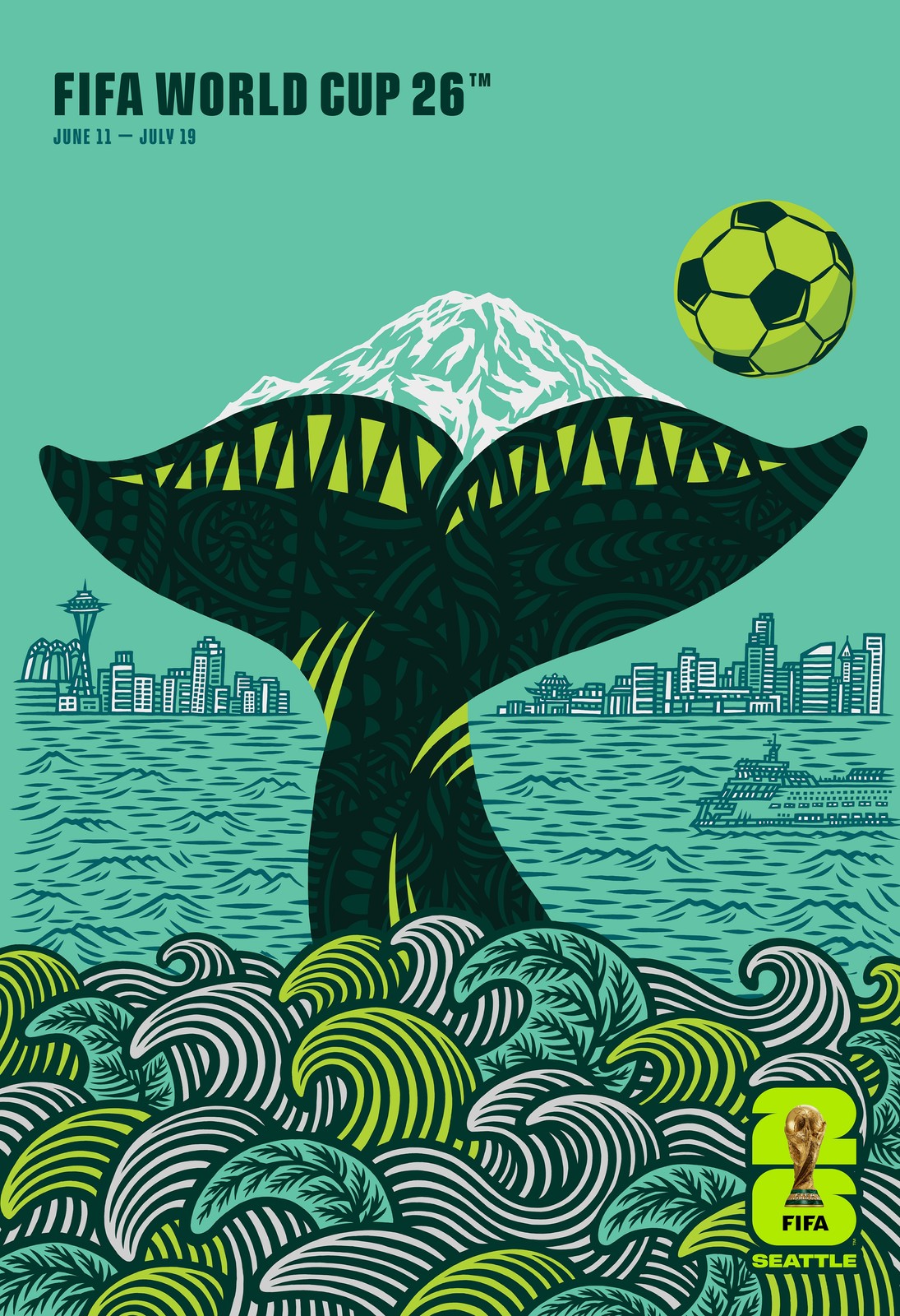 FIFA World Cup 2026™ – Seattle Poster | LICENSED w/ Official FIFA sticker