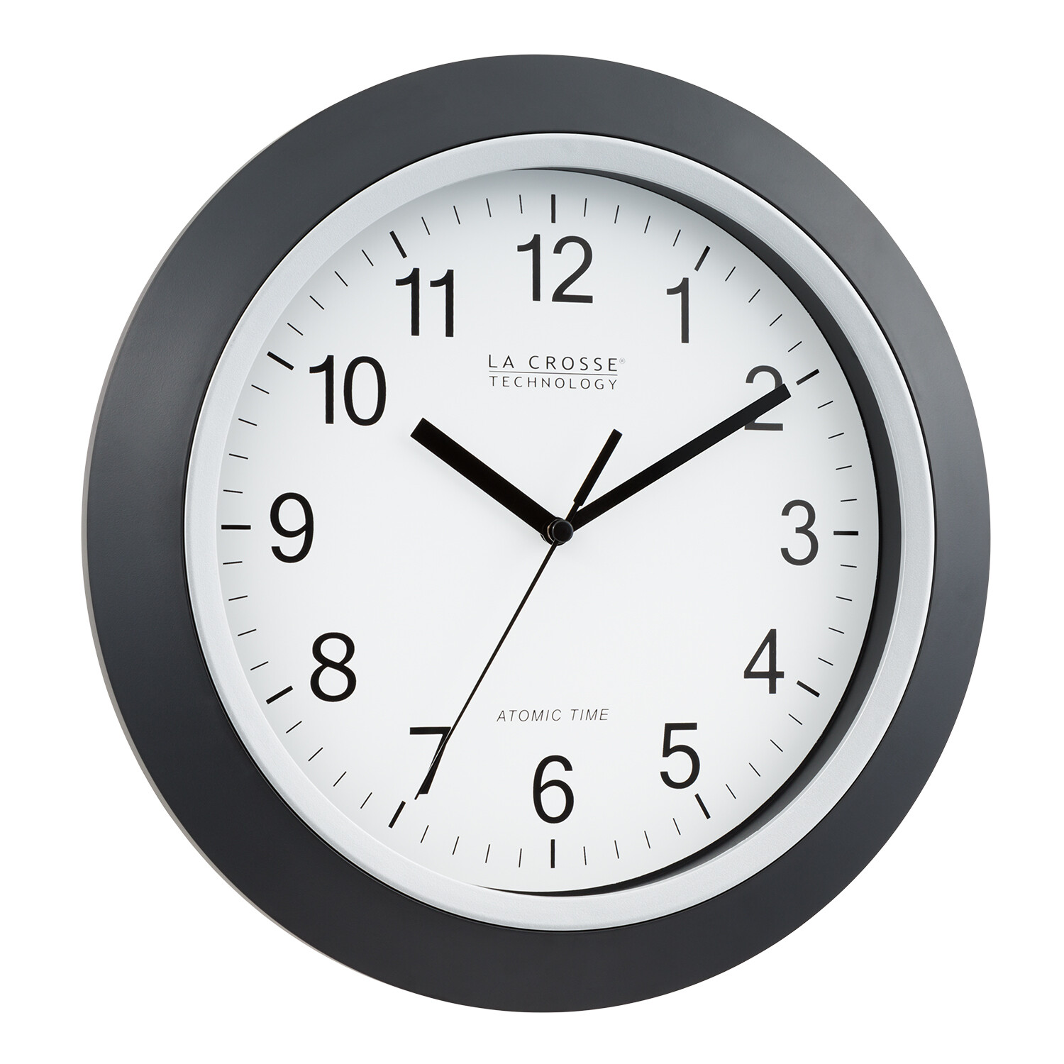 WT-3129B La Crosse Technology 12″ Atomic Analog Wall Clock – Black NIB