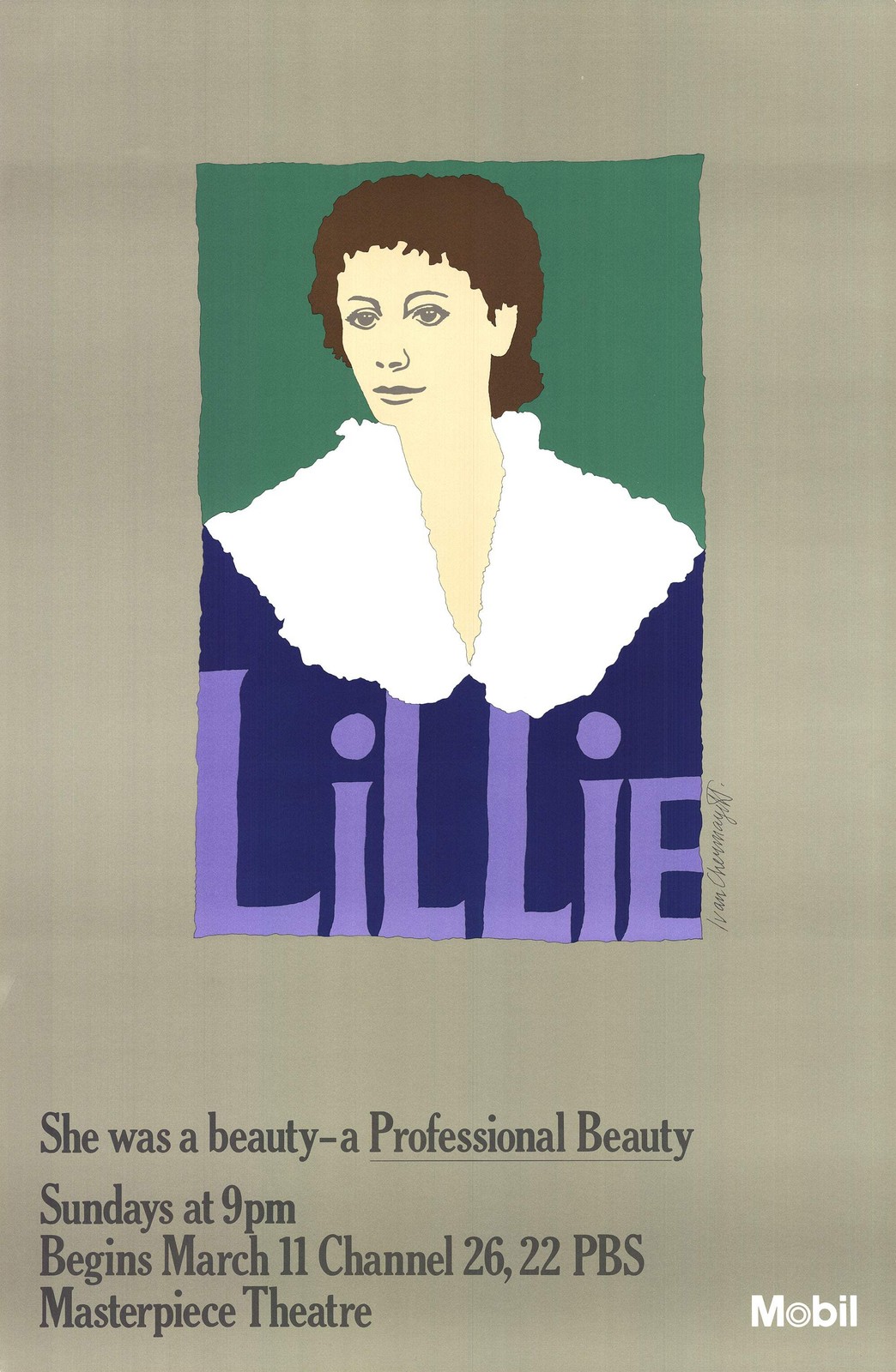 IVAN CHERMAYEFF Lillie 46″ x 30″ Offset Lithograph 1979 Contemporary