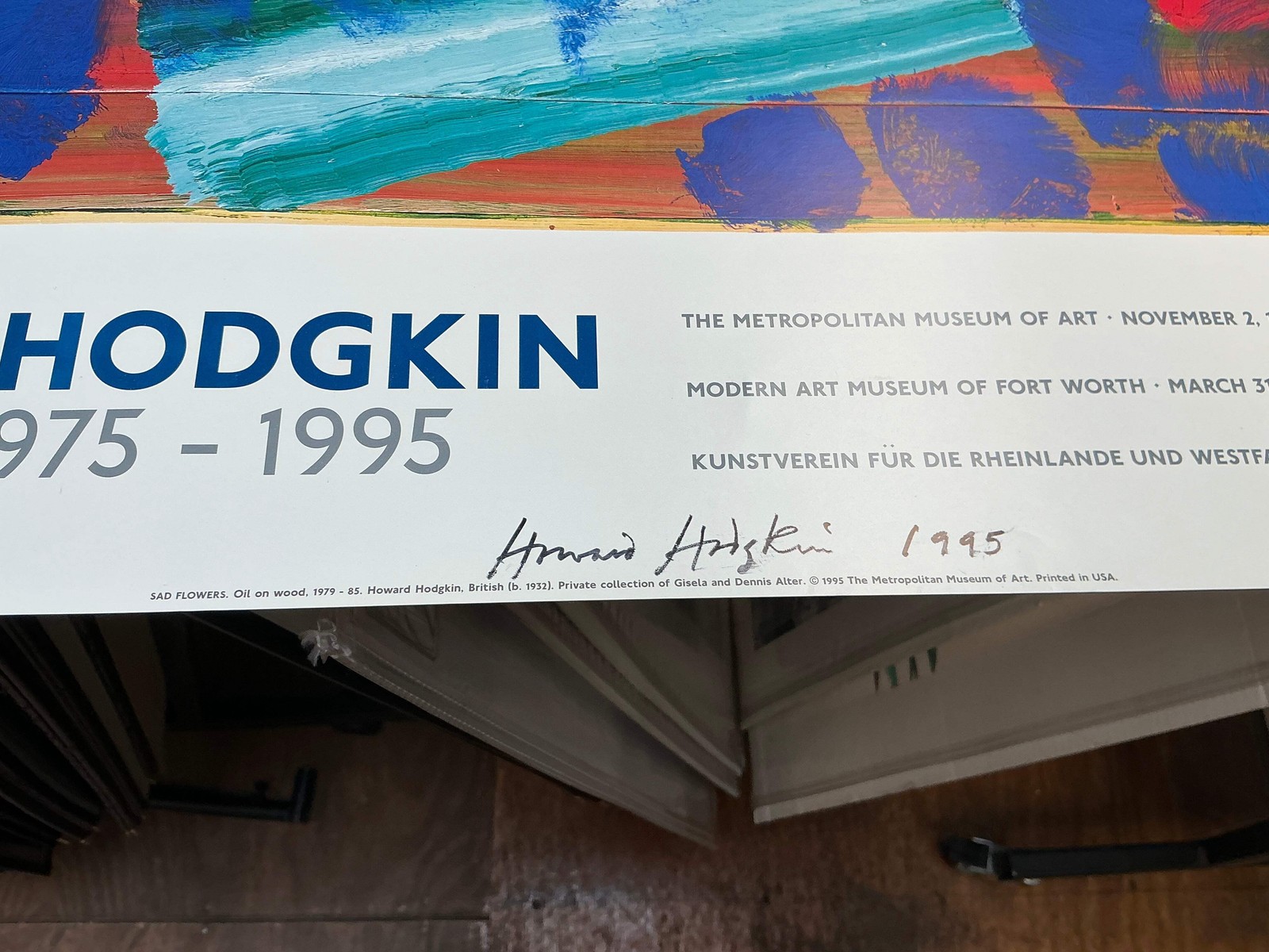 HOWARD HODGKIN Sad Flowers SIGNED 30″ x 33.5″ Offset Lithograph 1995