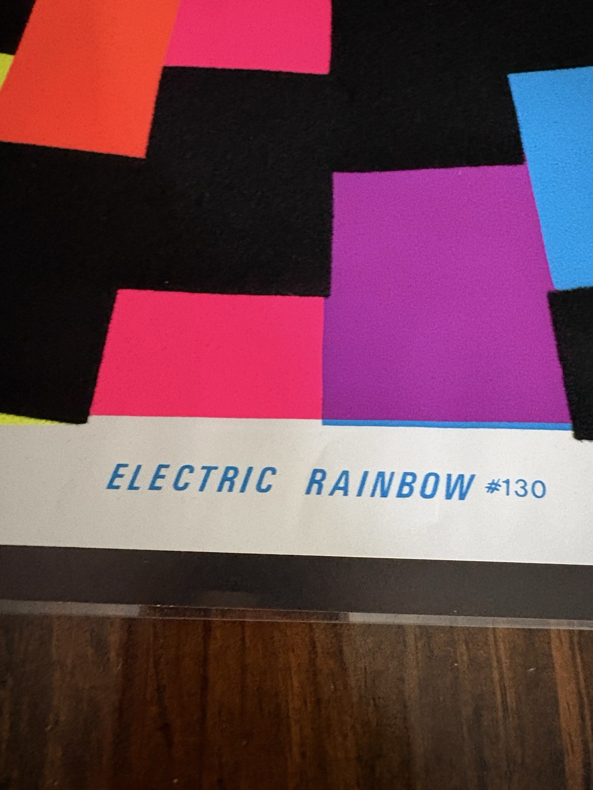 Vintage Electric Rainbow Psychedelic Swirl Poster 1972 Velvet Print Black Light