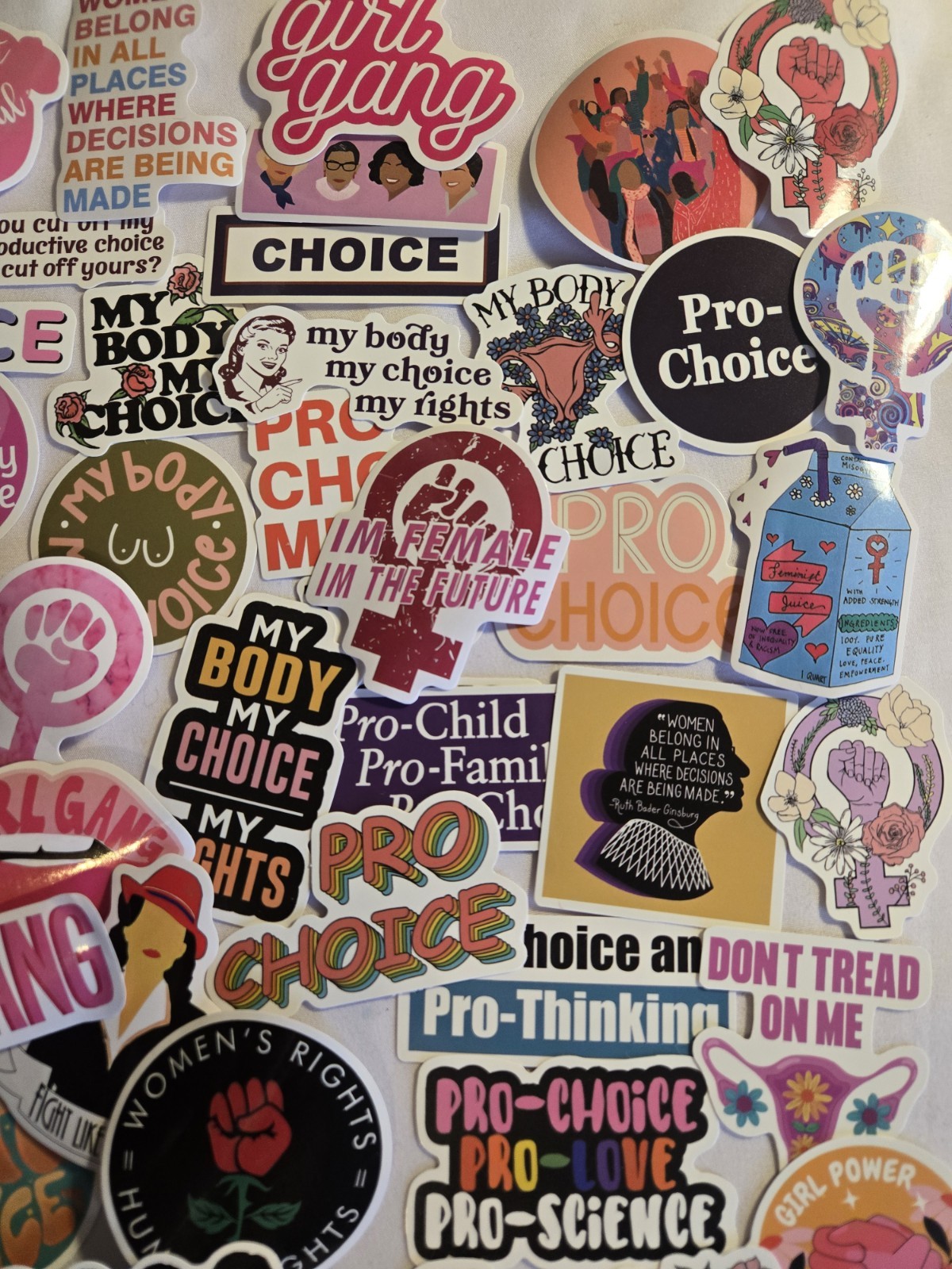 Womens Reproductive Rights Feminist Vinyl Stickers Pack Decals – 20 Random