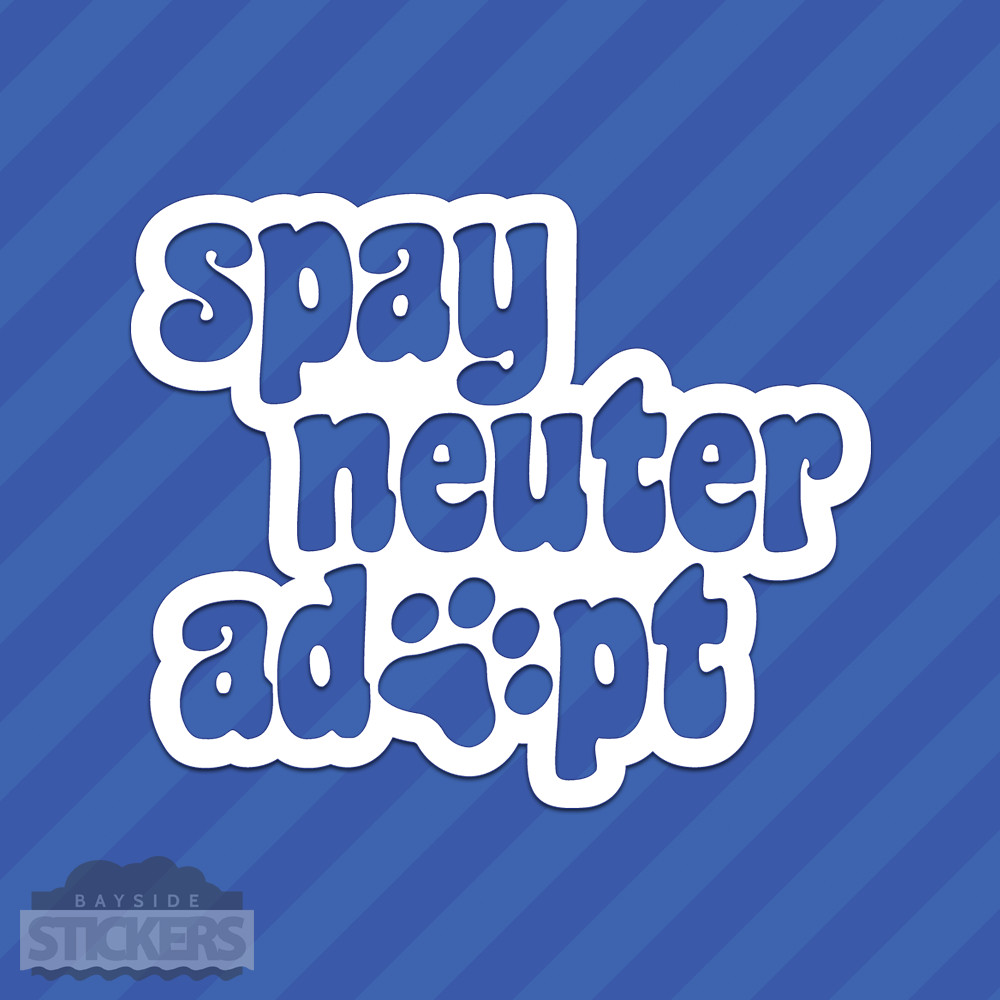Spay Neuter Adopt Paw Print Vinyl Decal Sticker