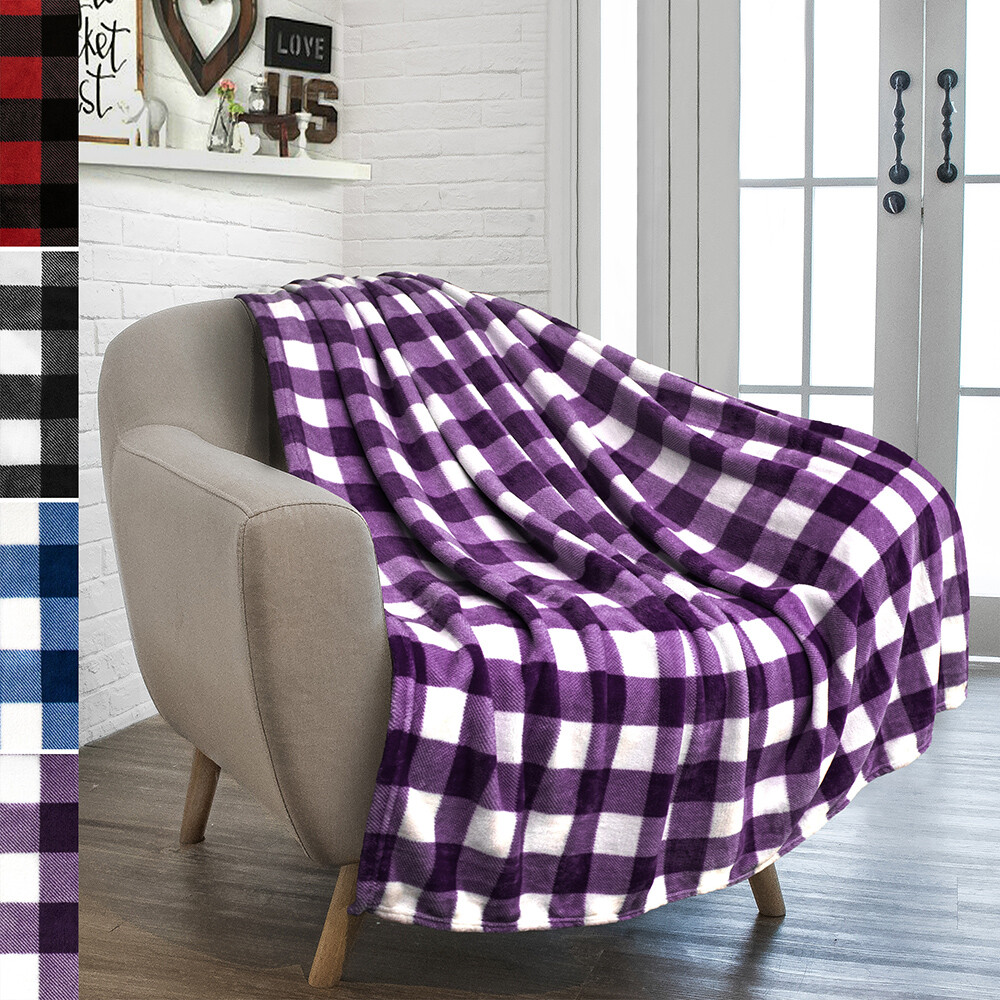 Gradient Ombre Fleece Throw Blanket Soft Plush Accent Decorative Bed Blanket