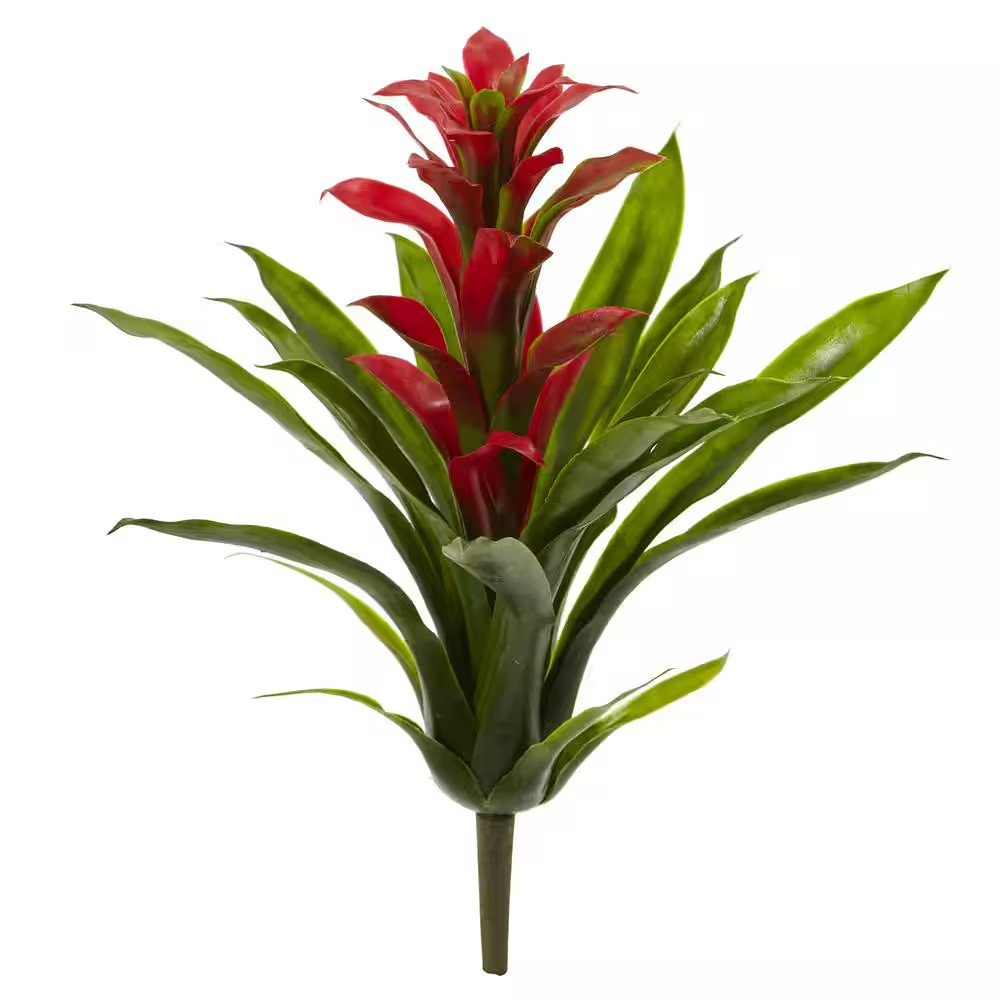 Indoor 15 In. Bromeliad Artificial Flower (Set of 4)