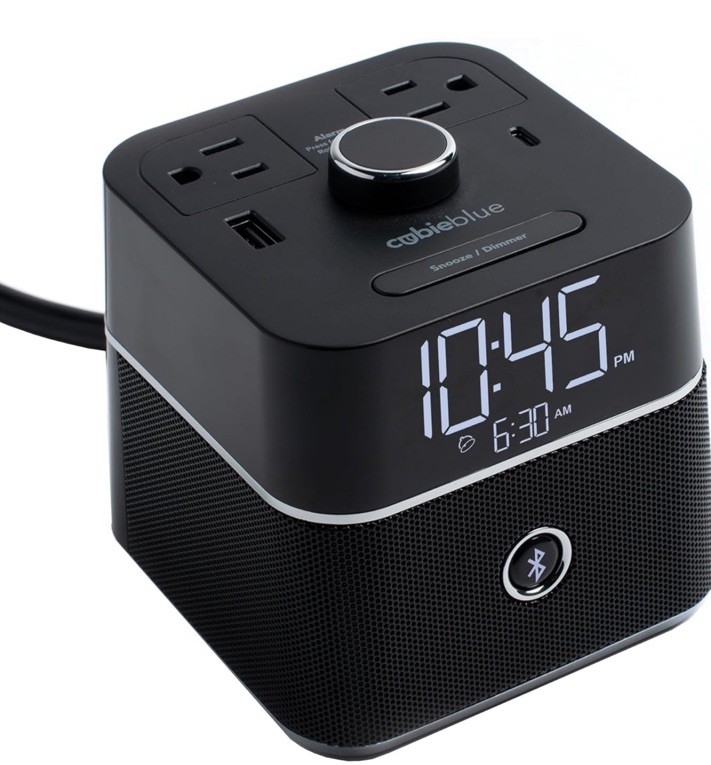 Brandstand CubieBlue User Friendly Convenient Alarm Clock Charger 2 USB Ports 2