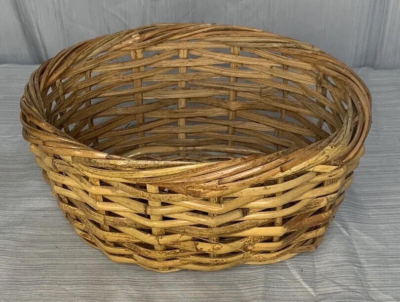 Wicker Weaved Oval Basket Made in the Philippines Brown Basket 9″x7.5″x5″