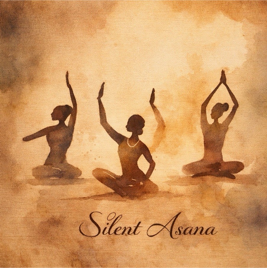 Artistic Yoga Meditation Print, Brown Beige Paper Horizontal Decor