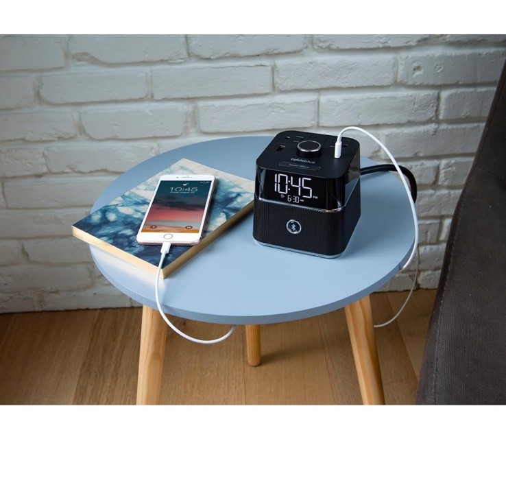 Brandstand CubieBlue User Friendly Convenient Alarm Clock Charger 2 USB Ports 2