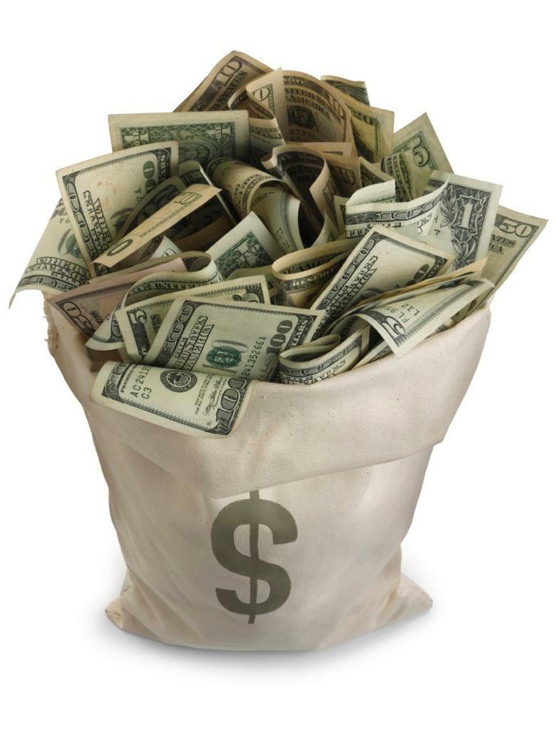 BAG OF MONEY GLOSSY POSTER PICTURE PHOTO currency dollars bills rich decor $ 418