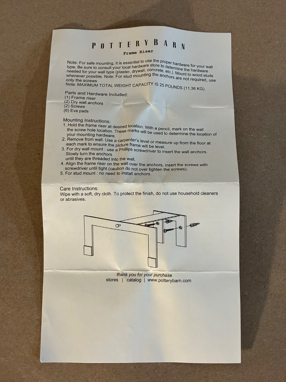 Pottery Barn Frame Riser