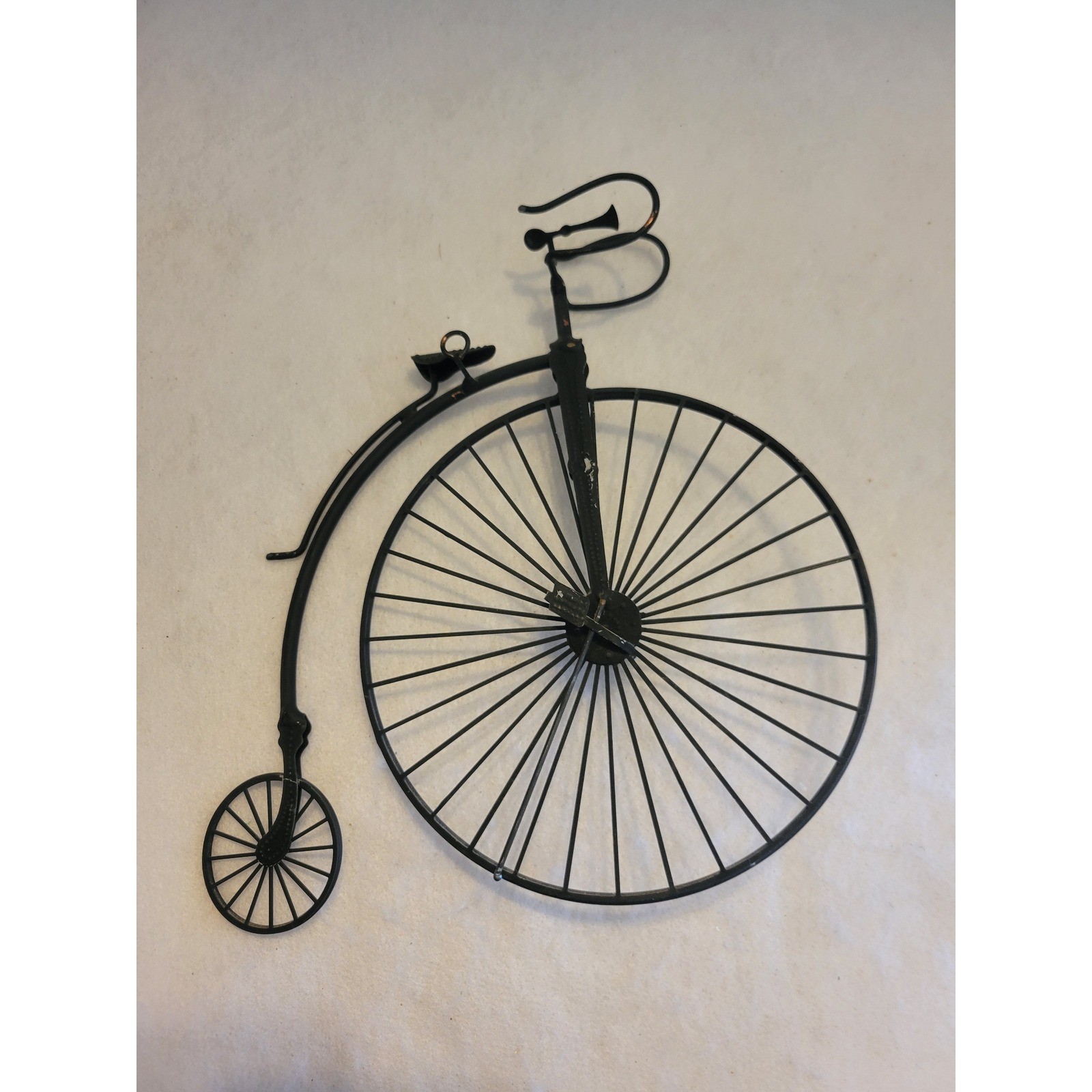 Vtg High Wheel Bicycle Wall Decor Small Black Victorian Penny Farthing Metal