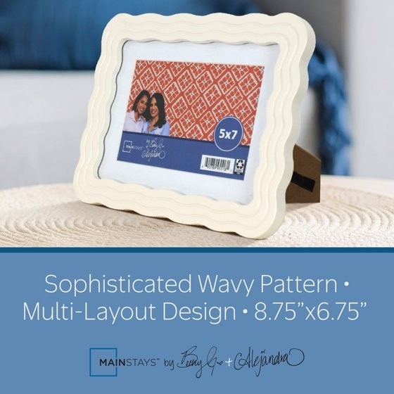 Mainstays by Becky G. Wavy Photo Frame, 5x7in 8x10in Mandarin Orange