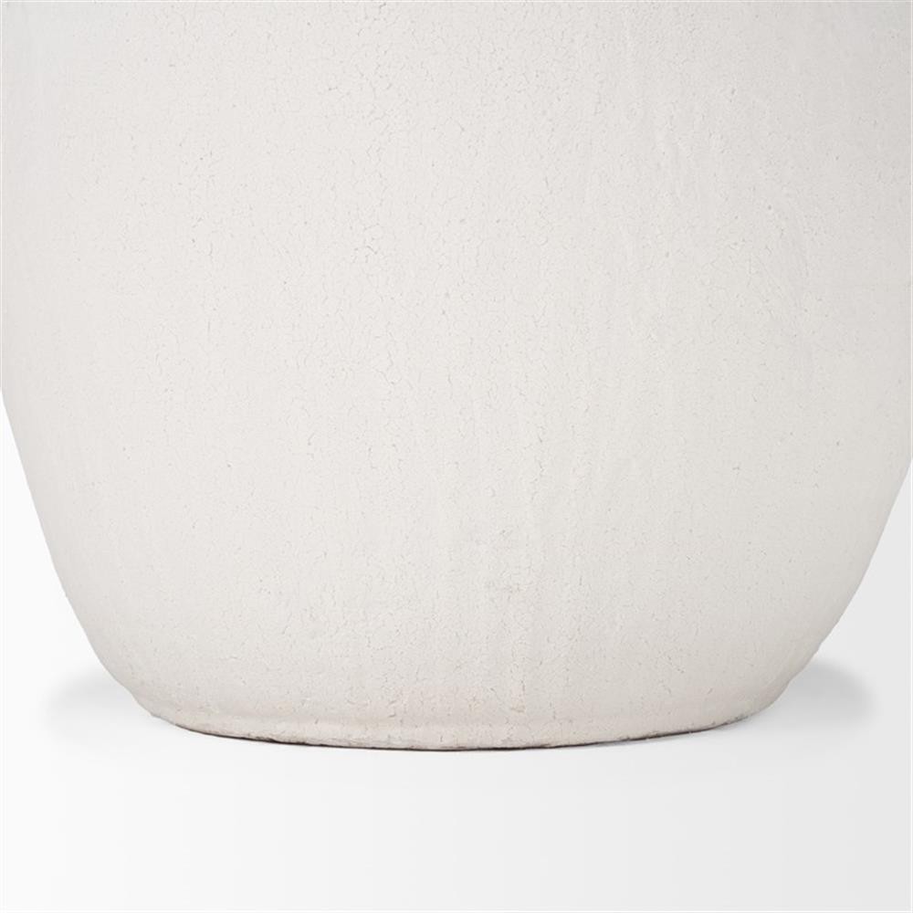 Pemberly Row Modern / Contemporary Large White Textured Ceramic Vase