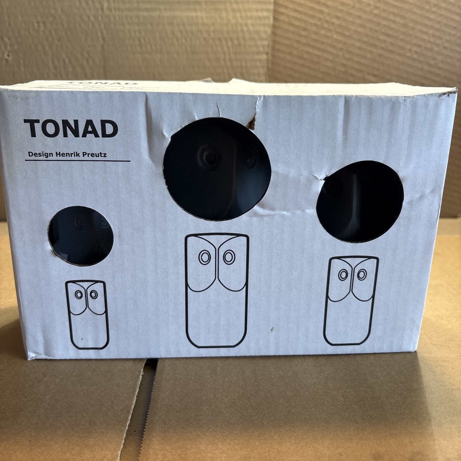 NEW IN BOX: IKEA TONAD Decoration Set Of 3, Owl-Grey
