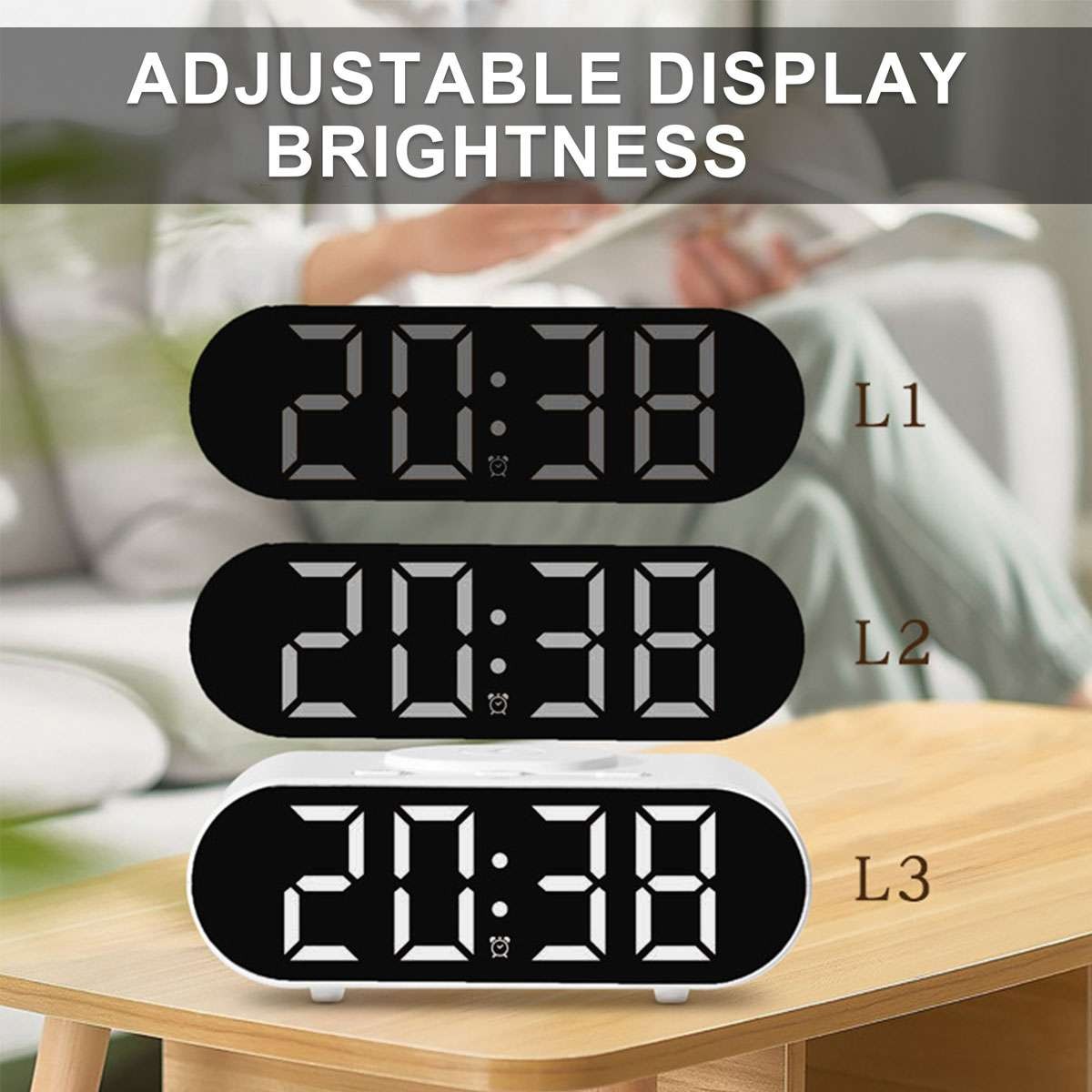 3-in-1 Smart Wireless Fast Phone Charger Night Light Led Digital Alarm Clock new