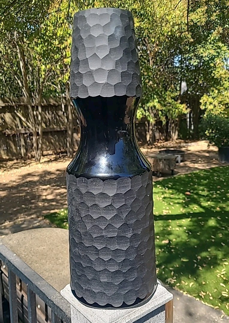Cyan Design Large MCM Basalte Vase in Matte And Glossy Black Glass