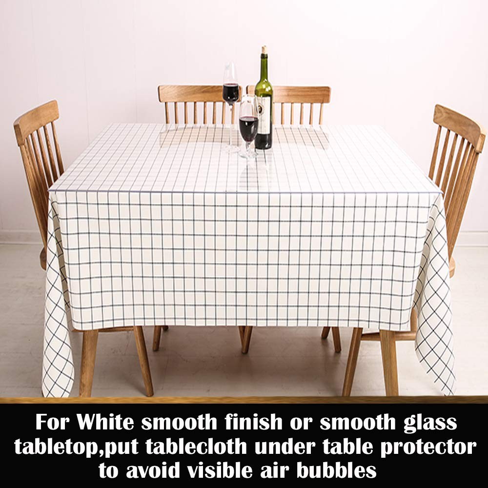 Leoewo Rectangular Clear Table Protector Crystal Plastic Table Pads Vinyl