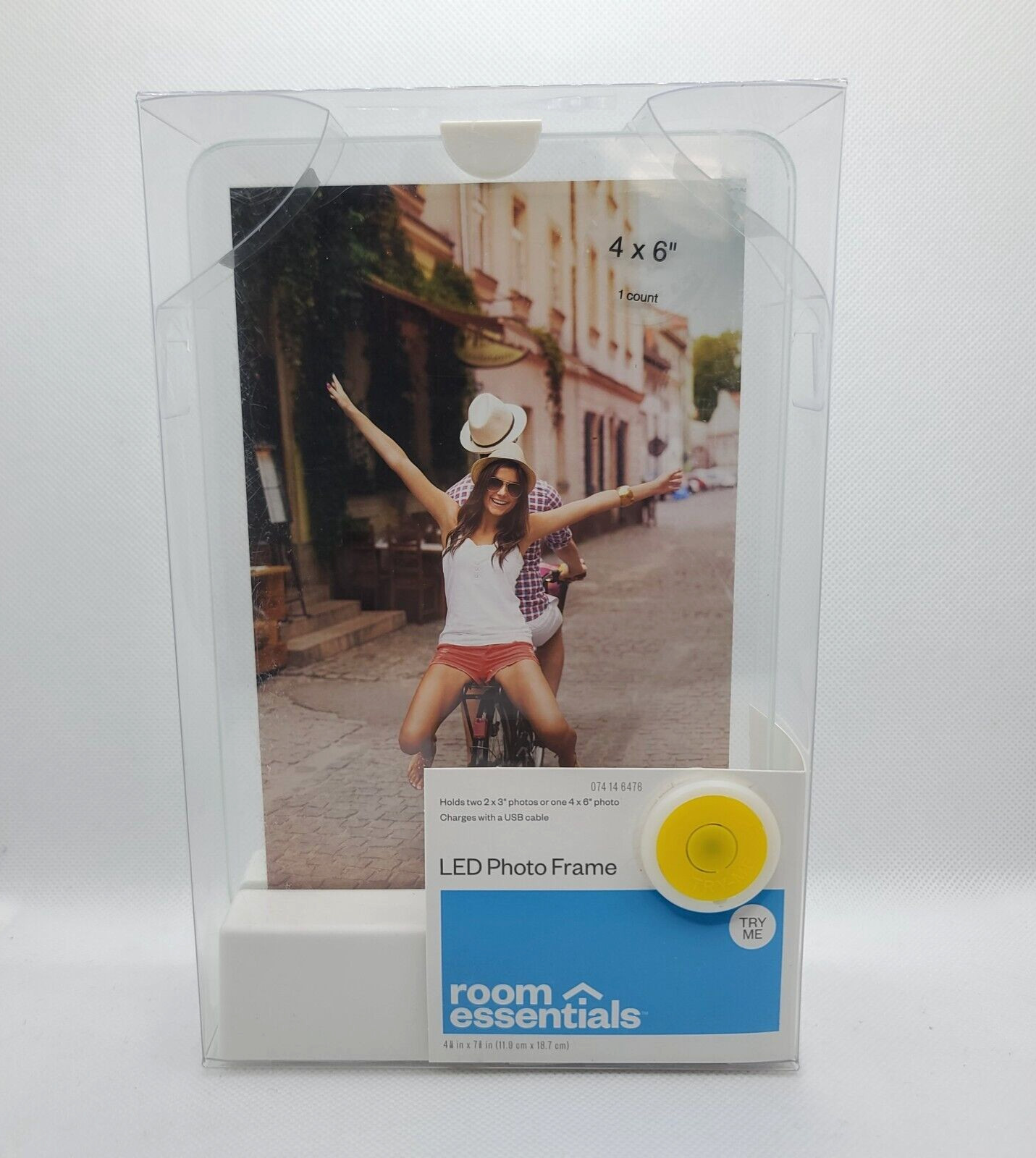 Room Essentials LED Photo Frame 4″x 6″ Light Up White Base USB Power Cable NEW