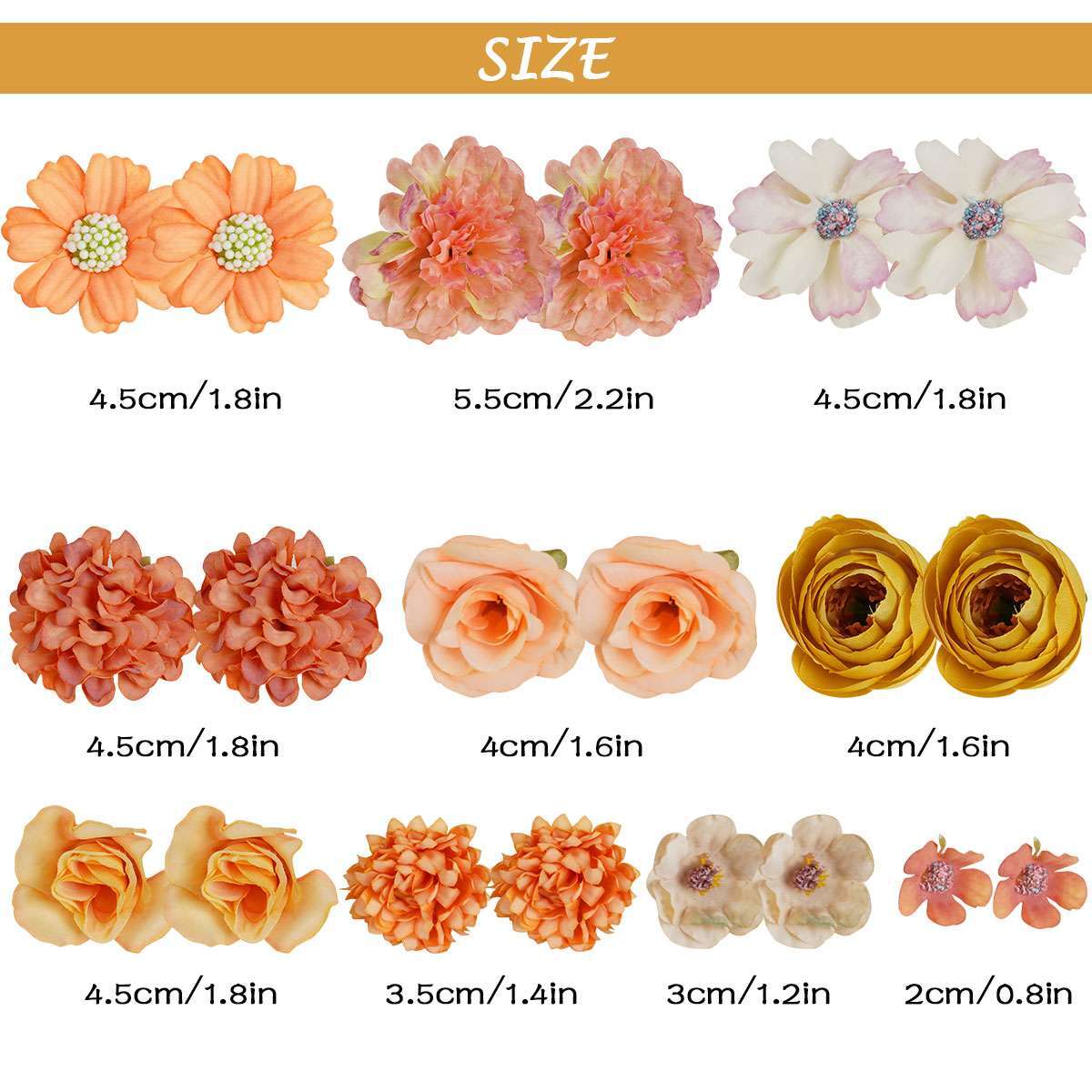 20X Womens Artificial Rose Head Flower Silk Bulk Wedding Party Decor 0.8-2.4in