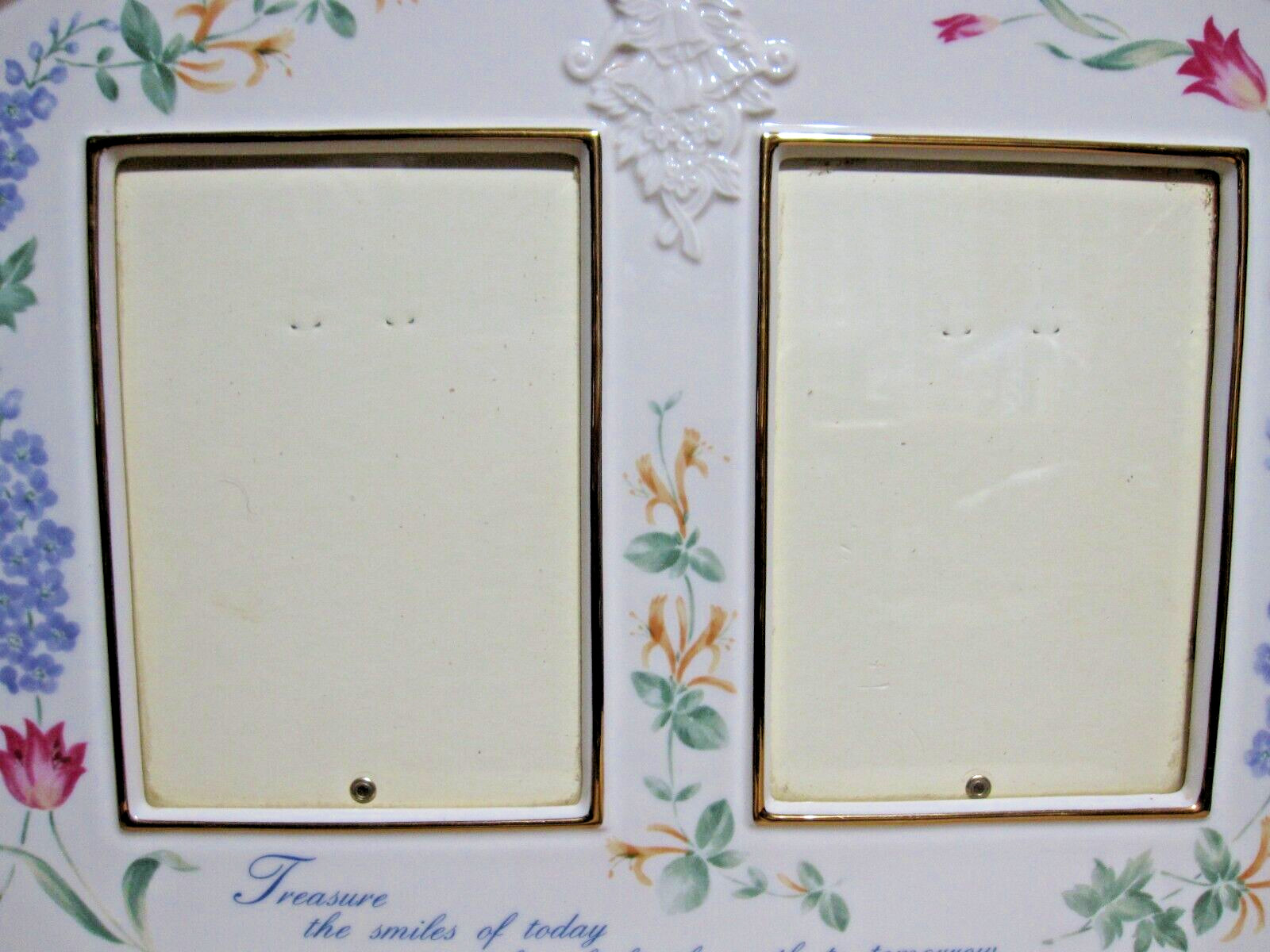 LENNOX=FLORAL=GOLD TRIM=DOUBLE PICTURE FRAME= 11 X 15=PRINTED PHASE=SEE PICTURES