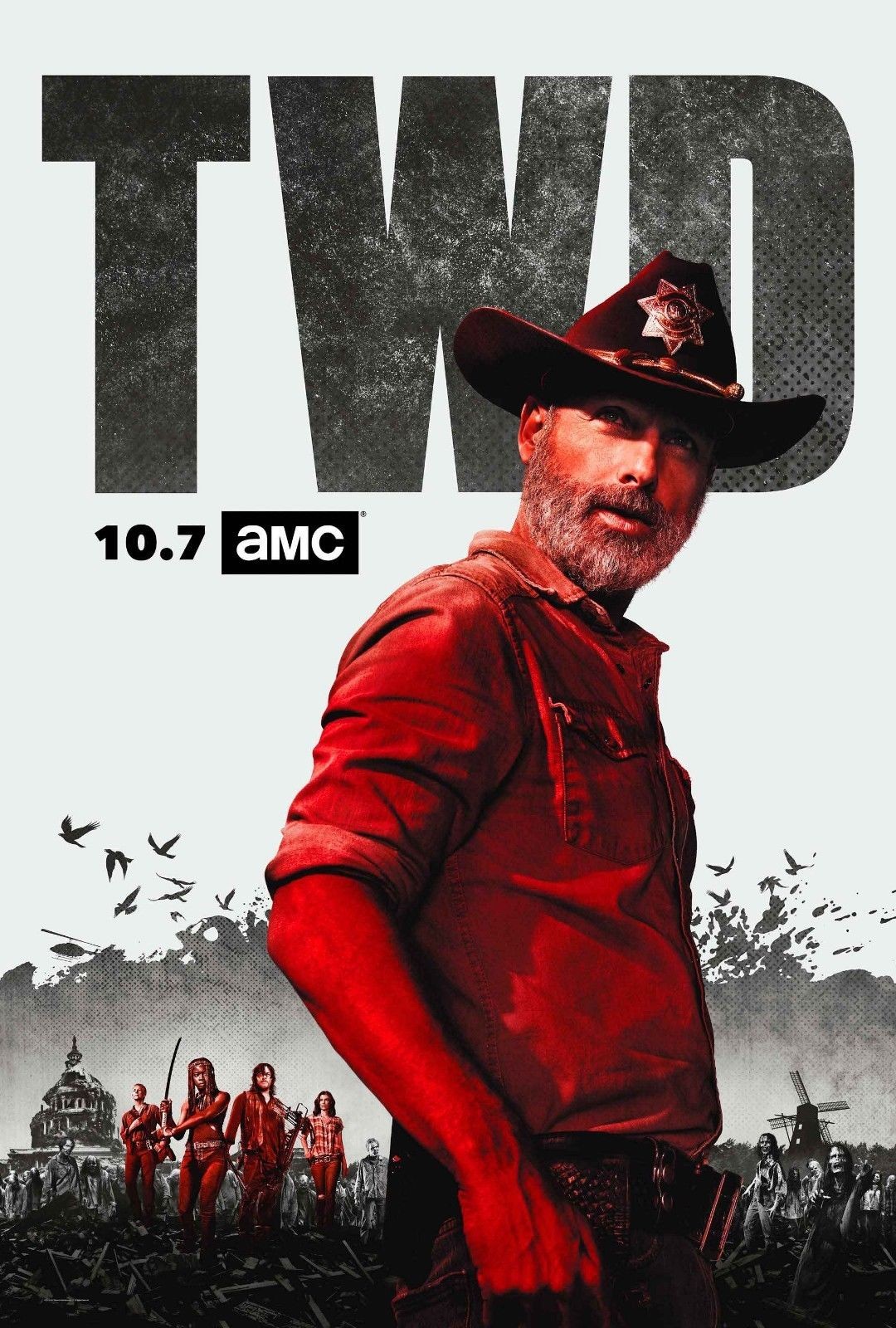 368607 Walking Dead Season 9 TV Rick Grimes Lincoln Reedus Daryl Poster