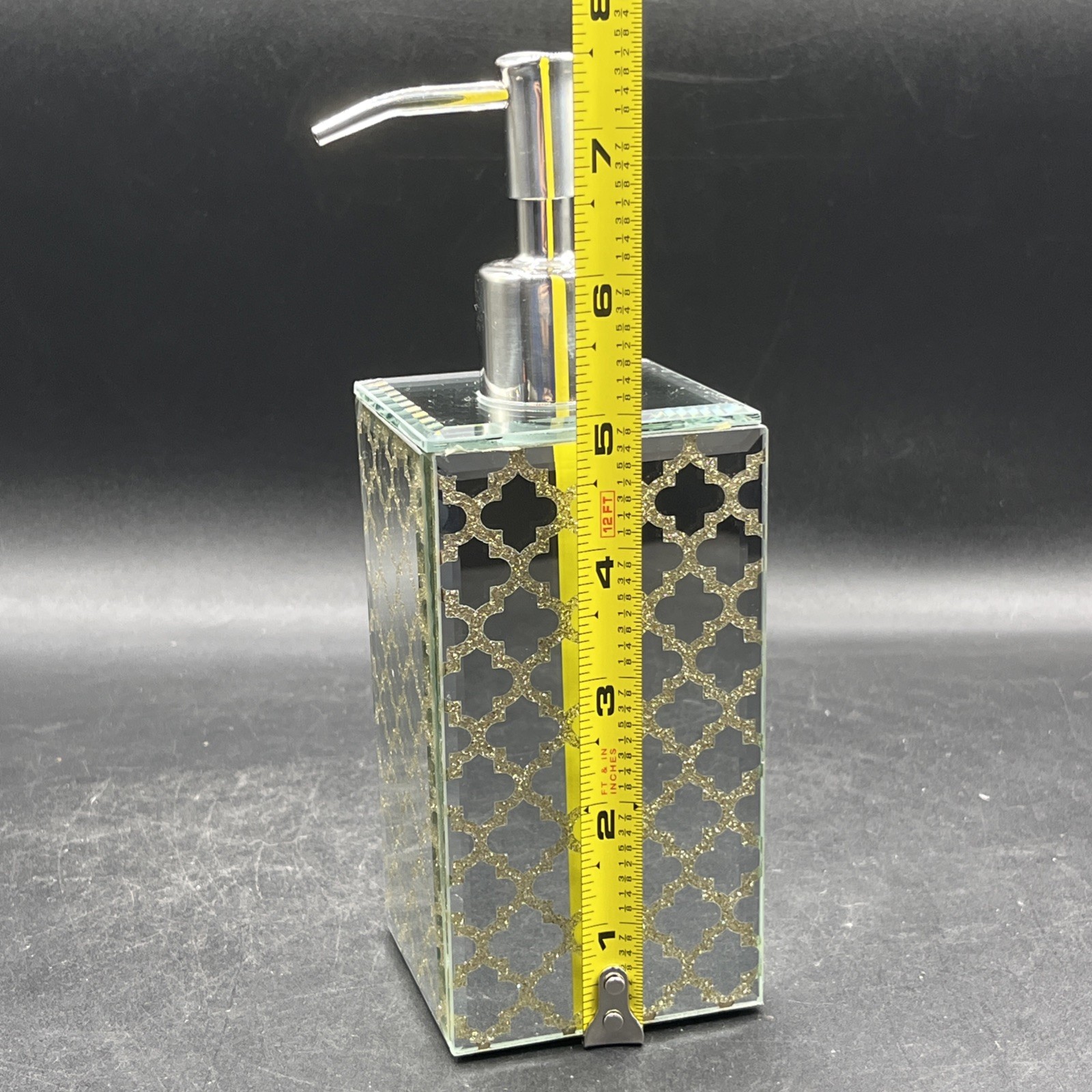 fitz & floyd trellis Pump soap Dispenser mirrored gold Sophisticated Glam